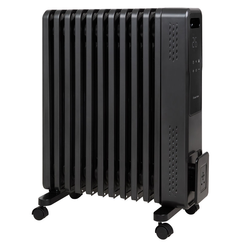 Russell Hobbs Rhofr2500-m-d 2.5kw 11 Fin Digitial Oil Filled Radiator W/ M-shaped Fins In Graphite