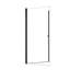 Porte de douche circulaire à cadre pivotant sans cadre de 30 po x H 72 po en noir mat avec verre trempé de 6 mm d'épaisseur-123210365