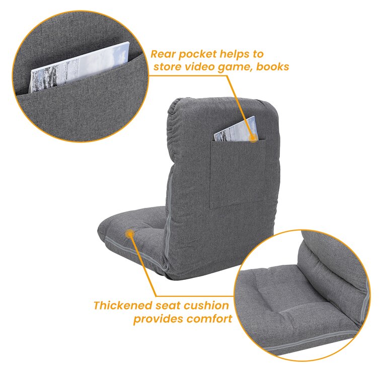 Crestlive Products Adjustable Floor Chair with Back Support 5