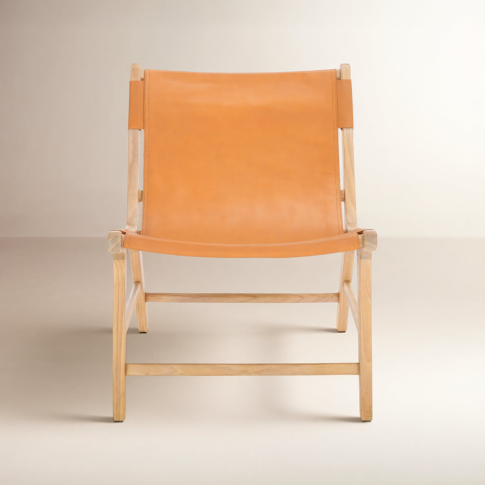 Kizzy Leather Accent Chair, Natural, Tan Leather