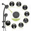 Ensemble de double pomme de douche, noir mat, système de fixation murale à 8 glissières et paire réglable, ensemble de pomme de douche 4,7 po-127368512