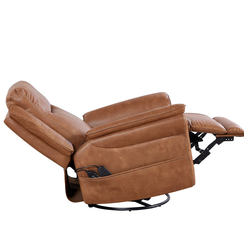 Fauteuil inclinable à bascule motorisé et pivotant à 240 degrés à position infinie, Brun