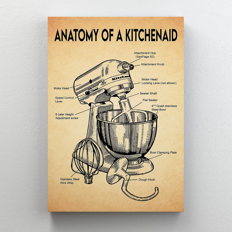 "Bake Stuff" sur fond brun - impression sur toile tendue, H 36 po x l 24 po x P 2 po