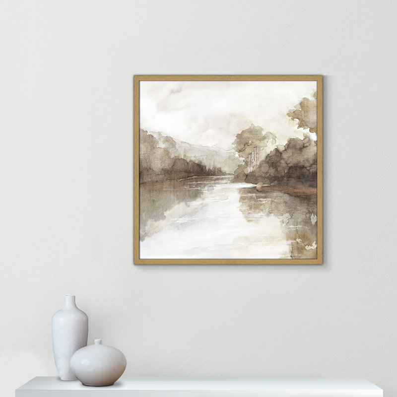 «Fall Nature Print» par Eva Watts, Grain de bois naturel, L 27,5 po x H 27,5 po, Impression encadrée