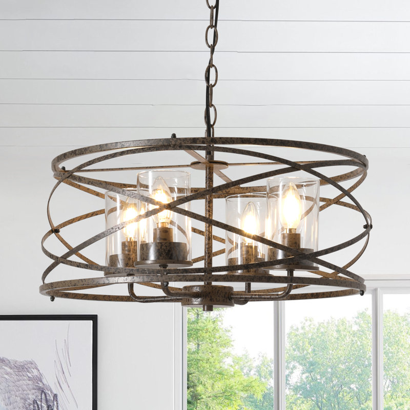 4 - Light Dimmable Farmhouse Unique Design Adjustable Chandelier