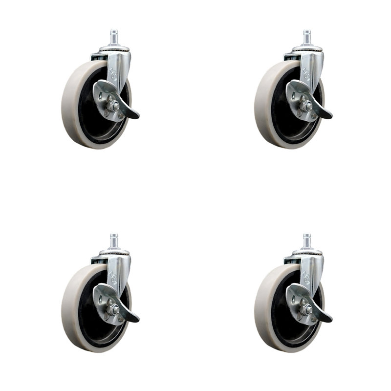 Grip Ring Stem Caster with Brakes