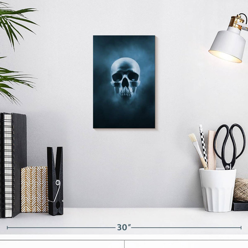 Hitzel Blue Skull, 12" H x 8" W