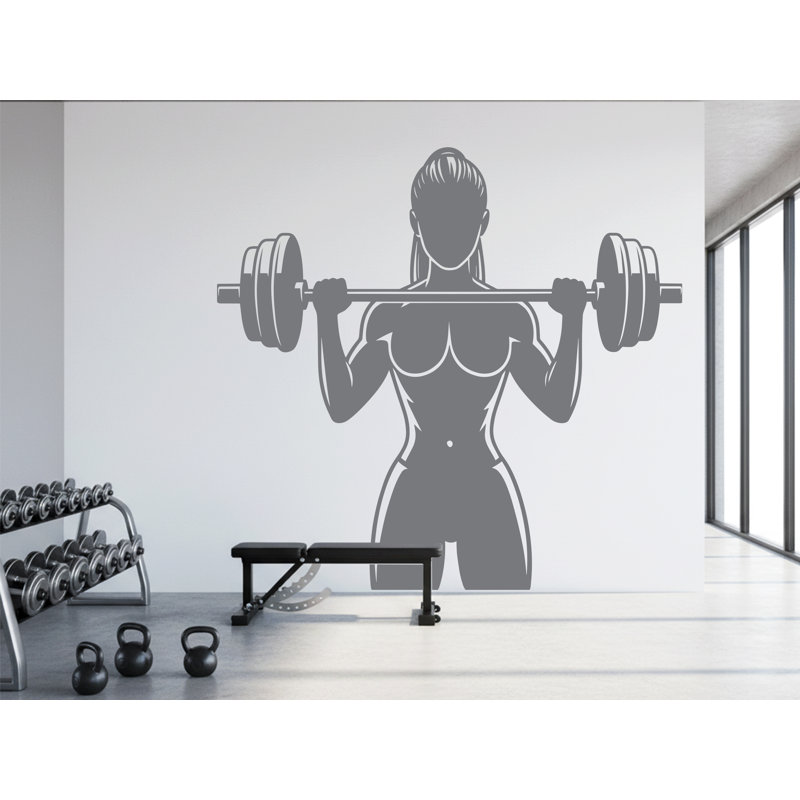 Adhésif décoratif pour la condition physique des femmes: art d'entraînement de gym, Motivation 379DRE, 22 po x 23 po, Lilas