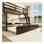 Lit superposé simple au-dessus de double en bois d'hévéa avec lit gigogne, échelle convertible et garde-corps, lit convertible détachable, avec lit gigogne simple, espresso