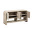 Console polyvalente avec lattes en bois tissé et placage en bois massif-1162295762