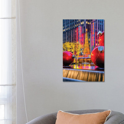 Christmas Decoration In New York City by Susanne Kremer - Wrapped Canvas Gallery-Wrapped Canvas Giclée