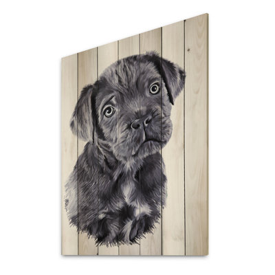 Dessin de race de chien Cane Corso - impression traditionnelle sur bois