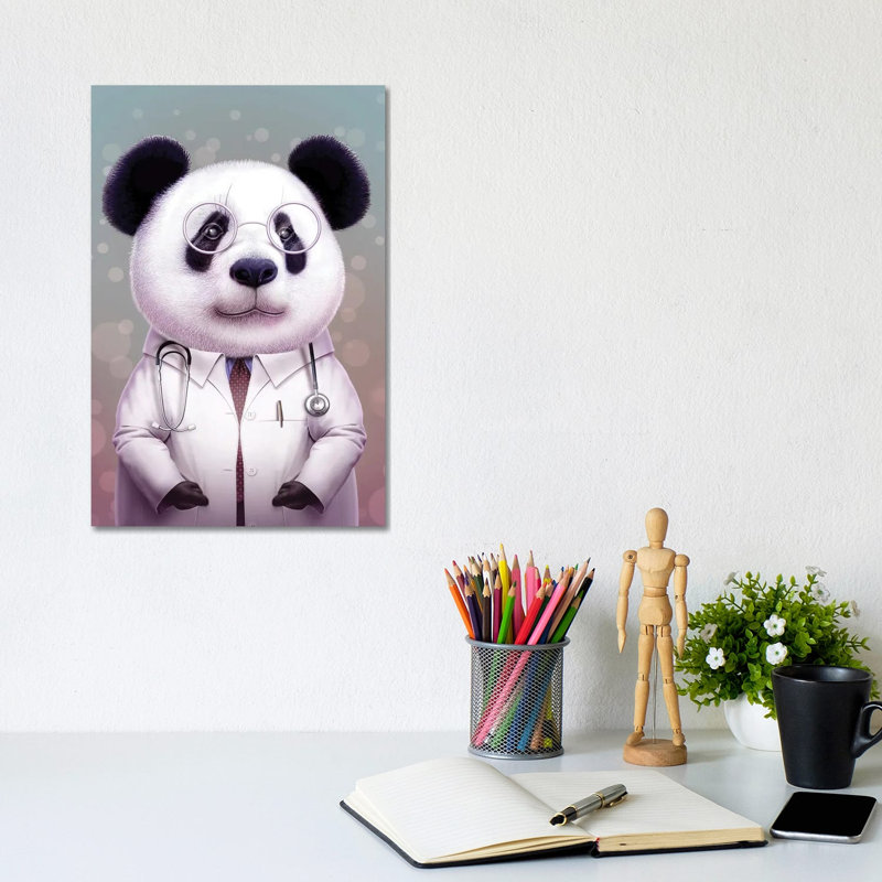 Doctor Panda by Adam Lawless - Wrapped Canvas Gallery-Wrapped Canvas Giclée, 20.32 cm H x 30.48 cm W