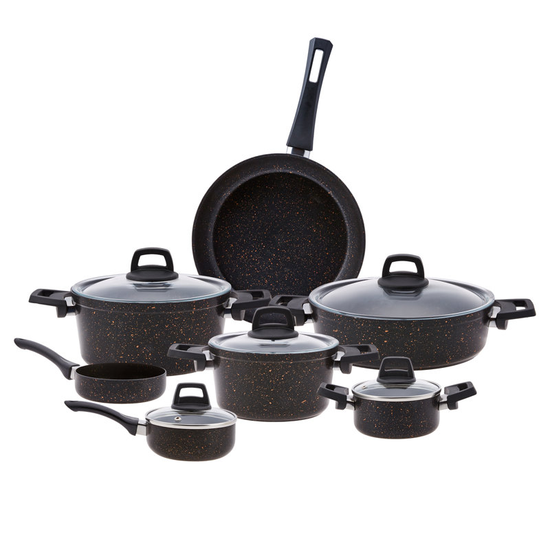 Karaca Biogranite 12-Piece Non-Stick Cookware Set, Black Gold