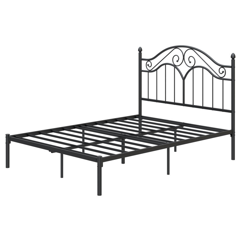 Lit plateforme Alecia, Noir, Grand