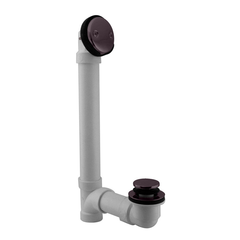 1-1/2" x 12" Sch. 40 PVC Tip-Toe Bathtub Leg Drain Assembly with Two-Hole Overflow, Oil Rubbed Bronze