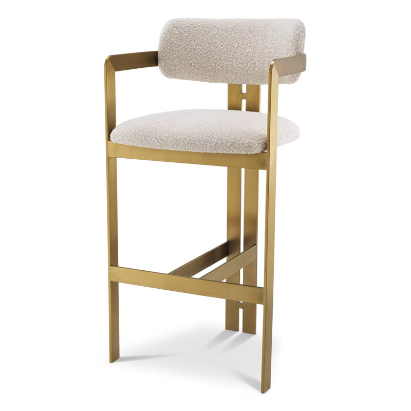 Donato Upholstered Stool with Metal Frame, Bar Stool (32" Seat Height)