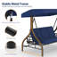 Balancelle d'extérieur 3 places avec auvent réglable, lit de patio convertible avec support, coussins épais-188778600