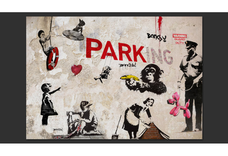 Banksy Graffiti Collage 2.45m x 350cm Wallpaper, 400 cm x 280 cm