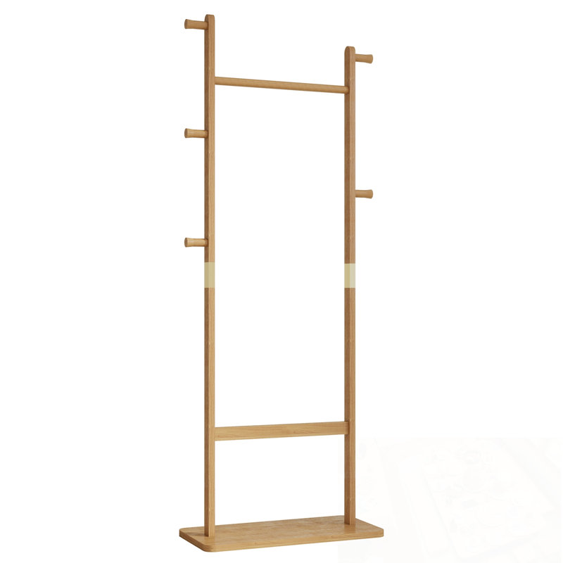 Porte-manteau en bois avec base robuste, Bois naturel délavé