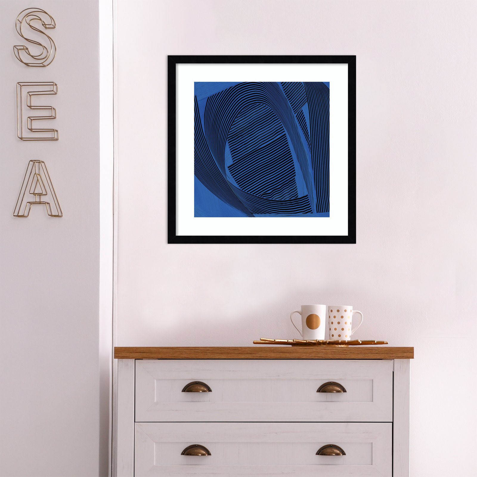 Weaving I by Mike Schick, Black Framed Paper, 19.12" H x 19.12" W x 0.88" D