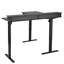 Bureau en L en forme de L, bureau de jeu de coin électrique à hauteur réglable avec support pour unité centrale, crochets doubles et tiroirs en tissu, table d'ordinateur en L avec bande lumineuse pour bureau à domicile, facile à assembler, noir