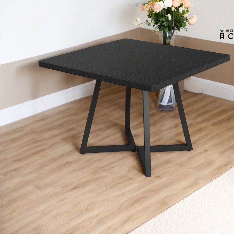 Table de salle à manger moderne et compacte, en bois aggloméré et en acier, style rustique pour la cuisine