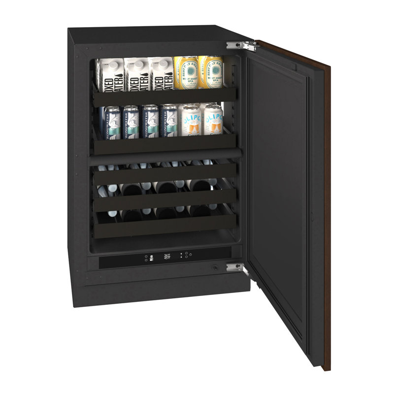 U-Line 24"W. Seamless 4.9 Cu.Ft. Dual-Zone Beverage Center - Panel Ready, Panel Ready Solid Frame