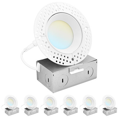 3'' Selectable Color Temperature 10 Watt Dimmable Air-Tight IC Rated LED Canless Recessed Lighting Kit