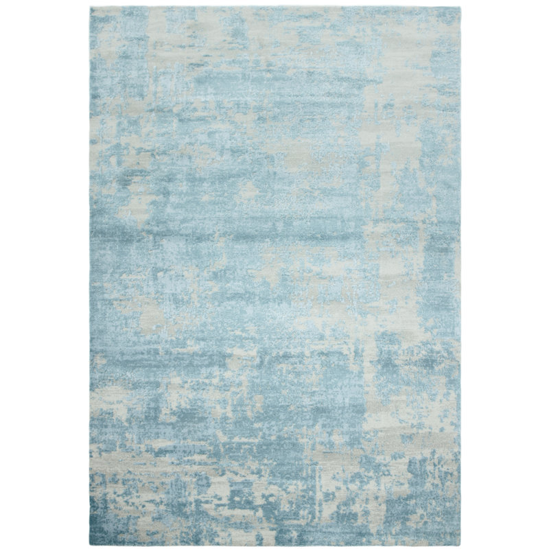Flippen Soft Shiny Blue Area Rug, Rectangle 120 x 180cm
