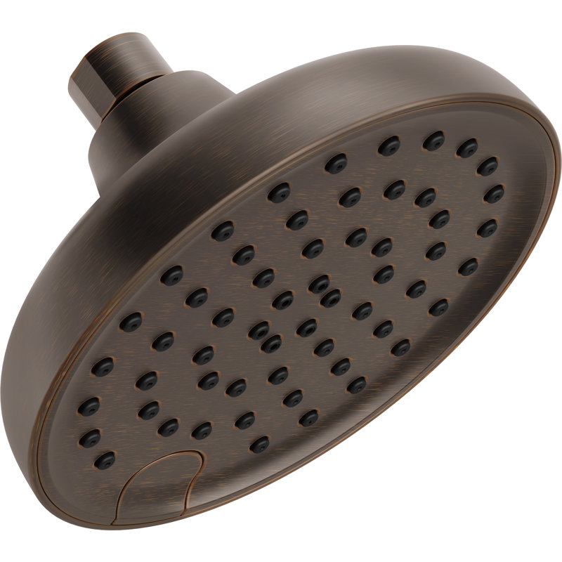 Delta 6-inch Round Shower Head 4 Setting Oil Bronze, 2.5 GPM, Venetian Bronze