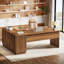 70.8-Inch Executive Desk with File Cabinet, L-Shaped Computer Table with Storage Shelves, Light Walnut (Chairs not Included)