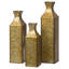Vase de plancher décoratif en forme de bouteille en métal de style antique doré pour entrée, salon ou salle à manger, grand-586496801