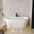 59" Acrylic Freestanding Bathtub, Stand Alone Soaking Tub, Acrylic, Toe-Tap Chrome Drain-128978739