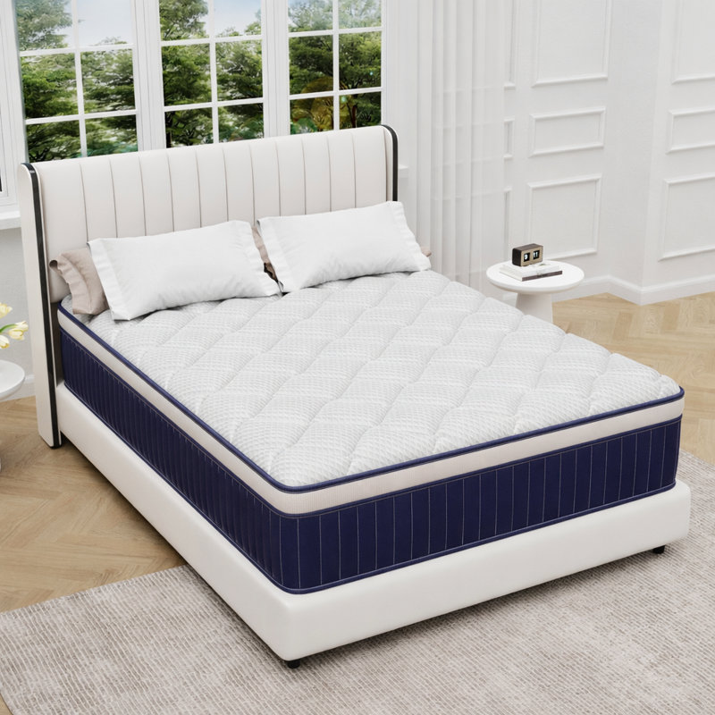 10" Medium Firm Hybrid Mattress With Gel Memory Foam And Pocket Coils, Edge Support, Queen