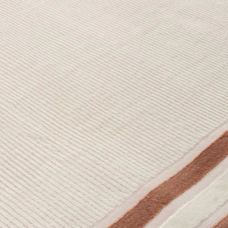 Carmel Modern Bordered Cream/Terra Area Rug, Rectangle 80 x 150 cm