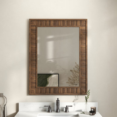 Rustic Farmhouse Rectangular Wall Mirror – Waterproof Accent Mirror For Bathroom & Entryway
