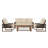 Ensemble de patio 4 pièces en cèdre avec corde et coussins en PE - Ensemble de conversation extérieur toutes saisons-869899845