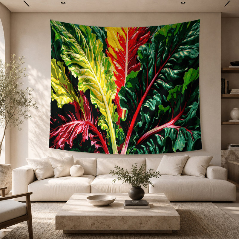 Tapisserie murale de légumes bettes à carde, 68 po x 80 po