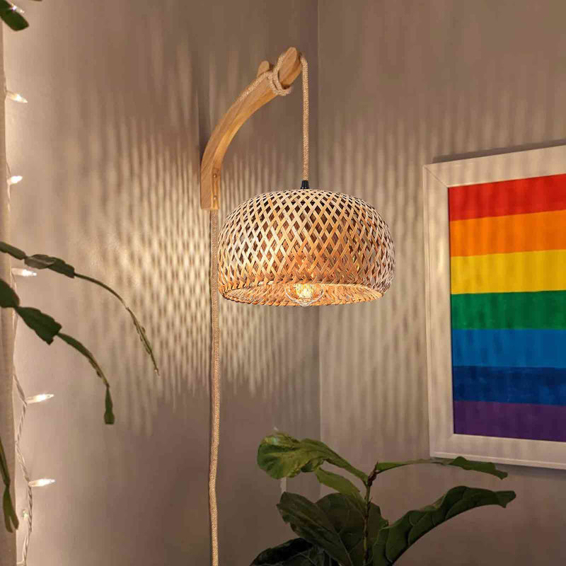 Witherbee Rattan Plug-in Armed Sconce, No