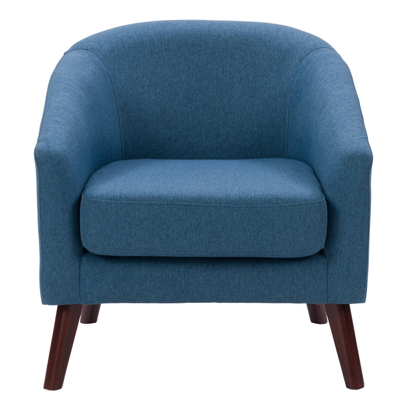 Halimatou Upholstered Barrel Chair, Blue Polyester