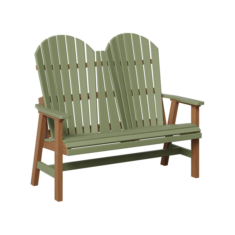 Berlin Gardens Comfo Back Loveseat, Sage Top/Antique Mahogany Base