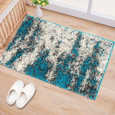 Solana Shag Turquoise/Gray/Ivory Area Rug