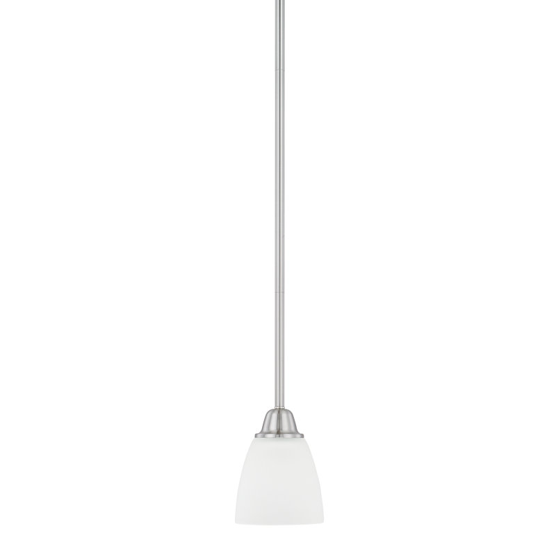 Luminaire suspendu conique à 1 lumière Reanne, Nickel brossé
