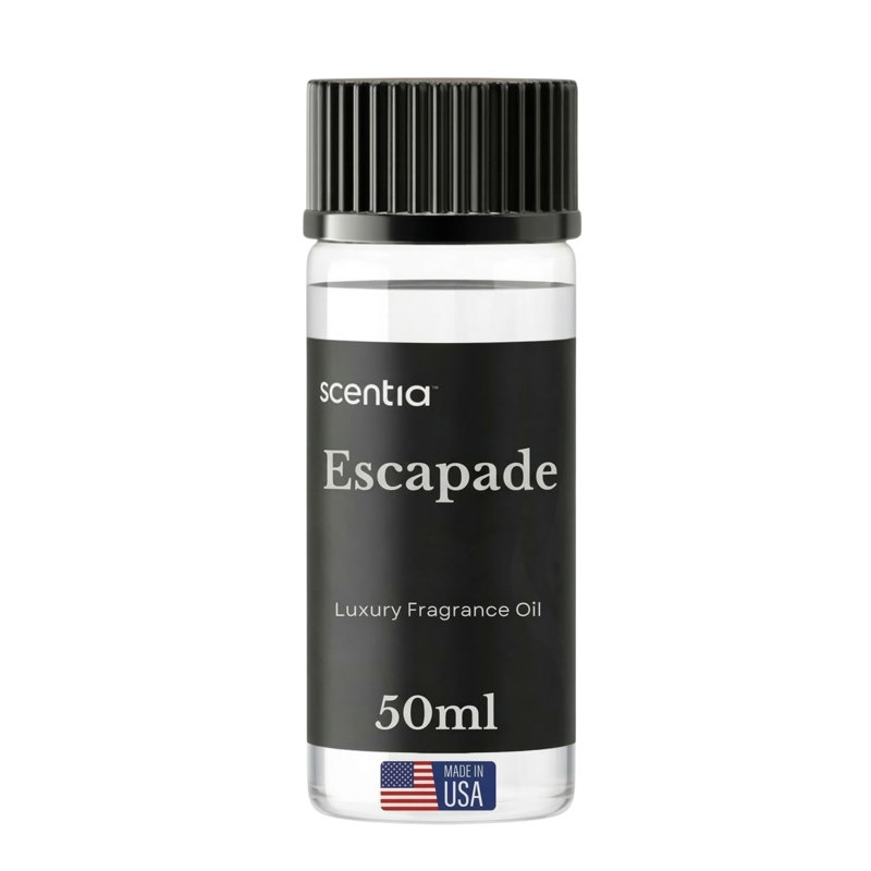Huile pour diffuseur de parfum Scentia Escapade Hotel - Parfum de luxe inspiré par un complexe 5 étoiles - 50 ml - Mélange d'huiles essentielles de jasmin, bergamote et marine pour la maison, le bureau et les diffuseurs d'aromathérapie, fabriqué aux États-Unis