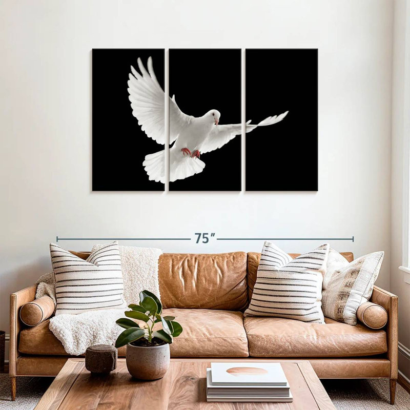 Brampt Flying White Dove, 36" H x 57" W