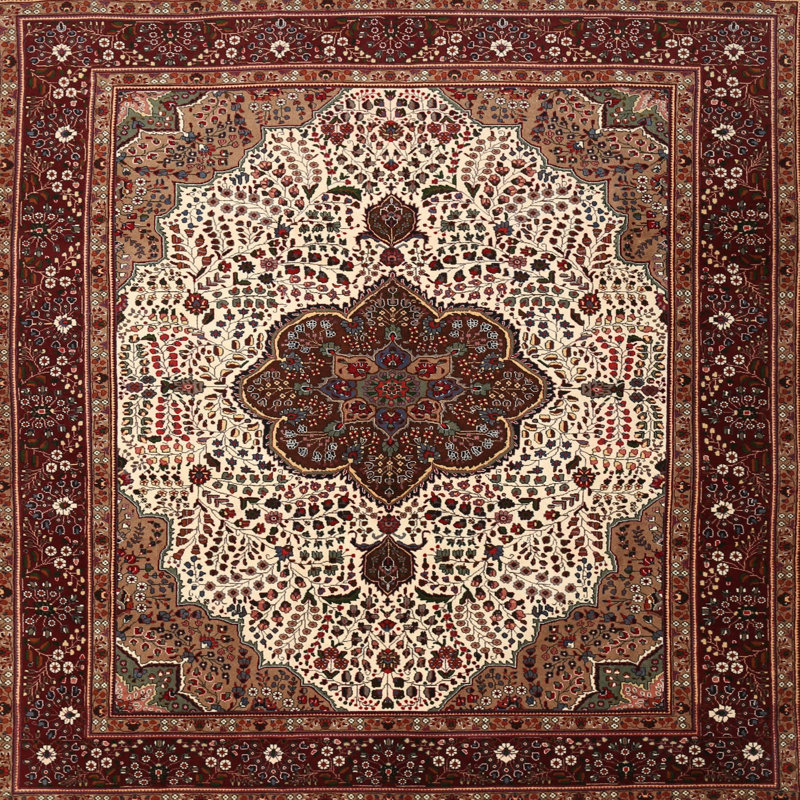 Tapis oriental brun / beige, Rond 7 pi