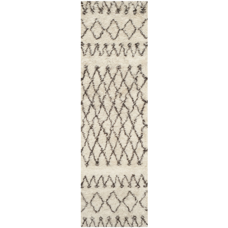 Clem Southwestern Handmade Tufted Wool Ivory/Brown Area Rug