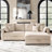 Brandee 104"W 2 - Piece Reversible Corduroy Sectional Sofa Chaise with Storage-96600088