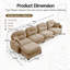 Canapé modulaire en L modulaire avec repose-pieds, tissu chenille doux, conception ergonomique, conception plissée matelassée, base en bois de haute qualité, installation facile, convient aux chambres et aux salons, brun clair-271758424